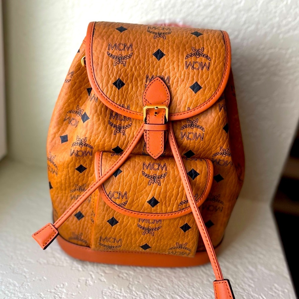 MCM Tan Leather Backpack